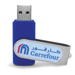 Branding Matte Blue Swivel USB Flash Drives