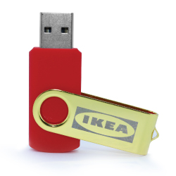 Branding Shiny Gold Swivel USB